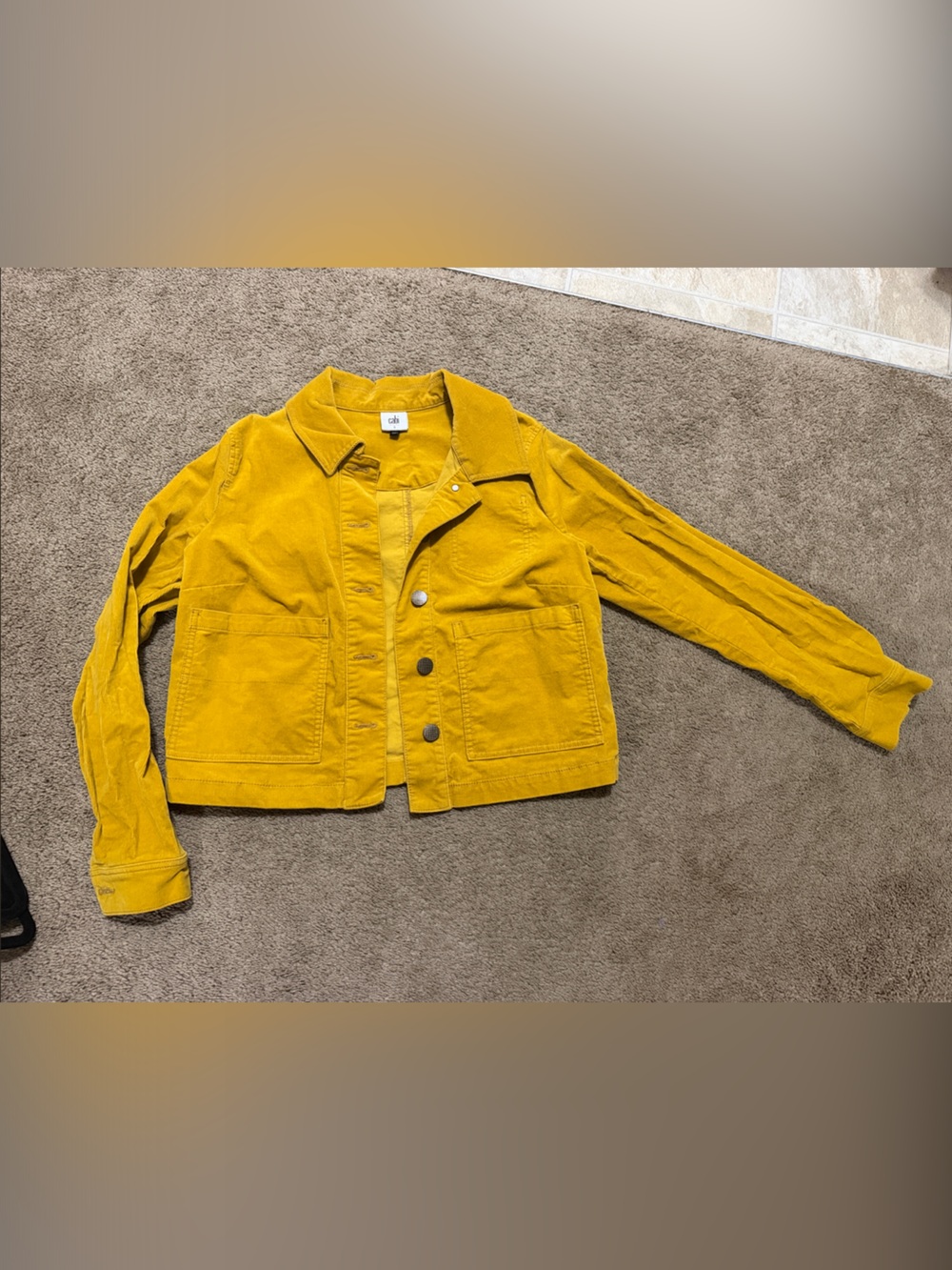 CAbi Mustard Yellow Corduroy Shirt Jacket